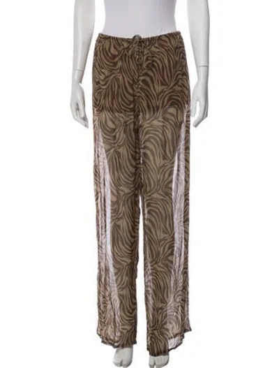 Pre-owned Posse Animal Print Sweatpants In Neutral