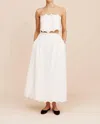 Posse Antoinette Scalloped Embroidered Cotton-voile Midi Skirt In White