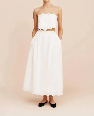 POSSE ANTOINETTE MIDI SKIRT IN VINTAGE WHITE