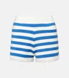 Posse Ari High-rise Striped Shorts In Blue