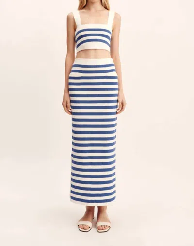 Posse Ari Maxi Skirt In Blue Stripe