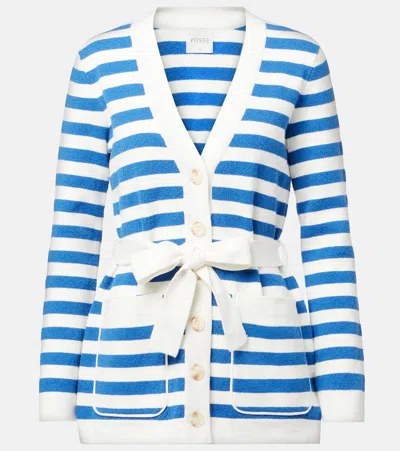 Posse Ari Striped Cardigan In Blue