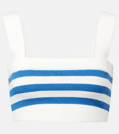 Posse Ari Striped Crop Top In White