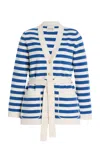 Posse Ari Striped Knit Cardigan In Blue