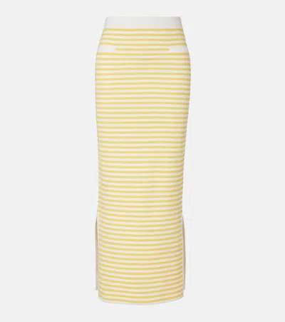 Posse Ari Striped Pencil Skirt In Yellow