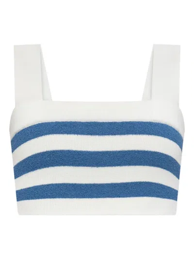 POSSE ARI STRIPED SQUARE-NECK TOP