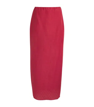 Posse Aurelia Column Maxi Skirt In Red