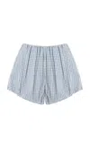 Posse Aurelia Gingham Cotton Bloomer Shorts In Blue