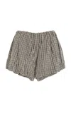 Posse Aurelia Gingham Cotton Shorts In Black
