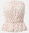 Posse Aurelia Polka-dot Linen Top In White
