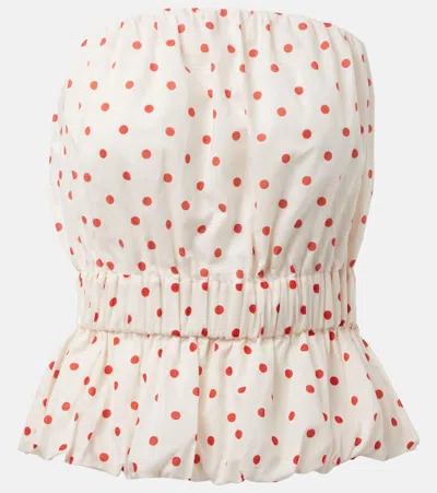 Posse Aurelia Polka-dot Linen Top