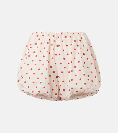 Posse Womens Petite Polka Dot Aurelia Polka-dot Puffball Woven Shorts Xs In Pink