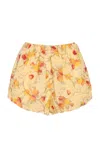 Posse Aurelia Printed Cotton Bloomer Shorts In Yellow
