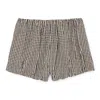 Posse Aurelia Gingham Cotton Shorts In Gingham Black & Cream