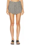 Posse Aurelia Gingham Cotton Shorts In Gingham Black & Cream