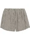Posse Aurelia Gingham Cotton Shorts In Black