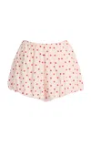 Posse Womens Petite Polka Dot Aurelia Polka-dot Puffball Woven Shorts Xs In White