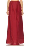 Posse Aurelia Embroidered Ramie Maxi Skirt In Merlot