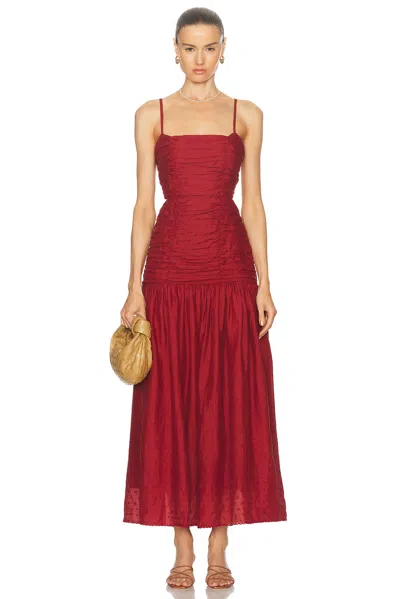 Posse Aurelia Square Neck Dress In Merlot