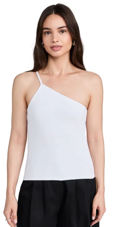 Posse Axel One Shoulder Singlet Top White