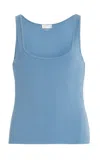 Posse Axel Stretch-cotton Tank Top In Blue