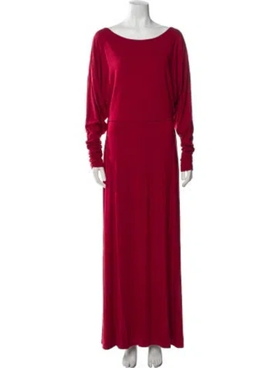 Pre-owned Posse Bateau Neckline Long Dress W/ Tags In Red