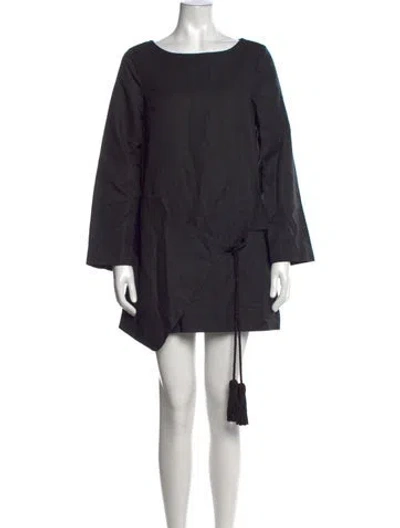 Pre-owned Posse Bateau Neckline Mini Dress In Black