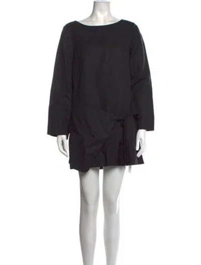 Pre-owned Posse Bateau Neckline Mini Dress In Black