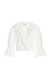 Posse Beryl Cross Over Blouse In White