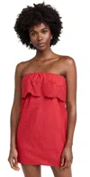 POSSE BERYL STRAPLESS MINI DRESS RUBY