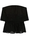 Posse Womens Beryl Strapless Cotton Top Black In Black