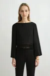 Posse Bianca Long-sleeved Blouse In Black
