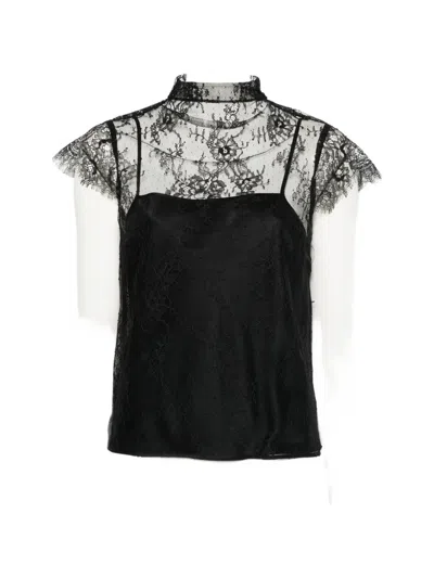 Posse Blake Lace T-shirt In Black