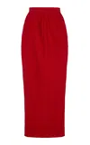Posse Bonnie Linen Pencil Skirt In Red