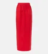 Posse Bonnie Linen Pencil Skirt In Red
