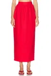 Posse Linen Bonnie Pencil Skirt In Red