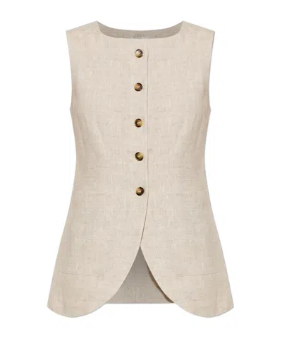Posse Emma Button-front Vest In Neutral