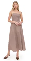 Posse Callie Dress Petite Mocha Gingham In Brown