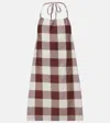 Posse Womens Mocha Gingham Callie Gingham-print Cotton Mini Dress Xs In Multi