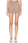Posse Callie Drawstring Short In Multi In Brown