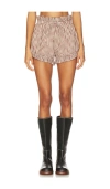 Posse Callie Drawstring Short In Multi In Brown