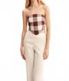 Posse Womens Mocha Gingham Callie Gingham-print Tie Cotton Top Xs In Multi