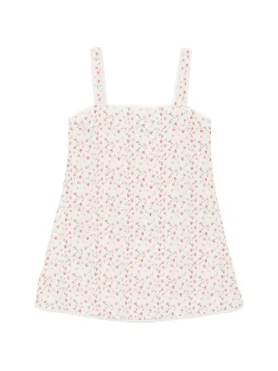 Posse Charlotte Floral-print Cotton Mini Dress In Gold