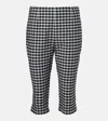 Posse Chiara Cropped Checked Cotton-blend Capri Pants In Black