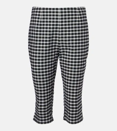 POSSE CHIARA GINGHAM COTTON-BLEND CAPRI PANTS