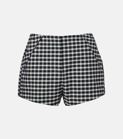 Posse Chiara Gingham Cotton-blend Shorts In Black