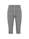 Posse Chiara Cropped Checked Cotton-blend Capri Pants In Black