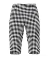 Posse Chiara Cropped Checked Cotton-blend Capri Pants In Black