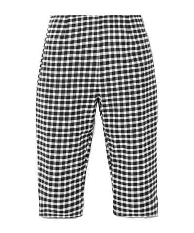 Posse Chiara Plaid Cropped Pants In Black