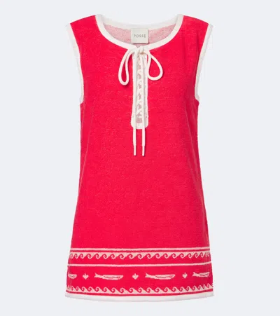 Posse Cody Cotton Terry Minidress In Red